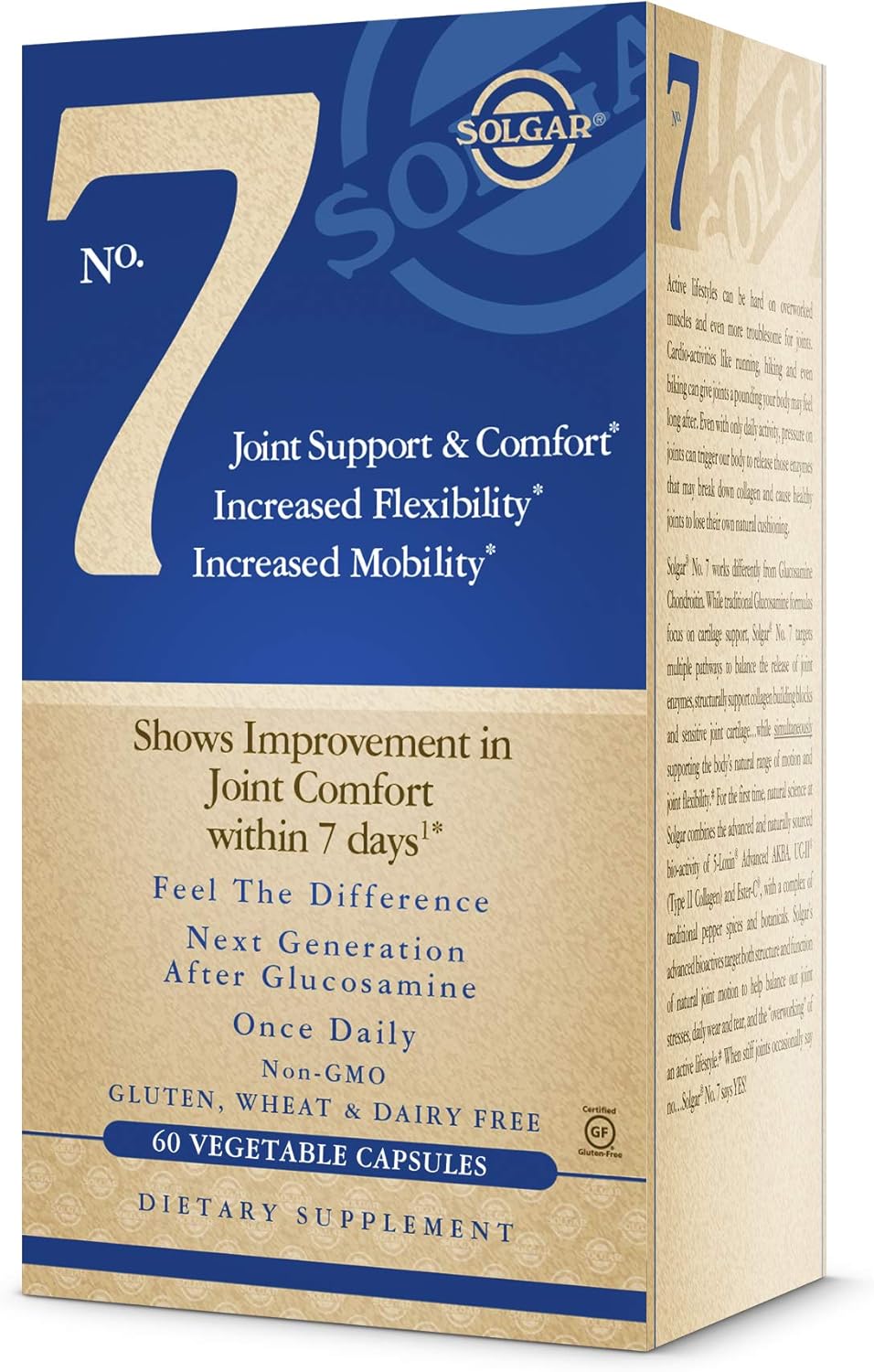 Solgar No. 7 - Joint Support And Comfort - 60 Vegetarian Capsules - Increased Mobility & Flexibility - Gluten-Free, Dairy-Free, Non-Gmo - 60 Servings