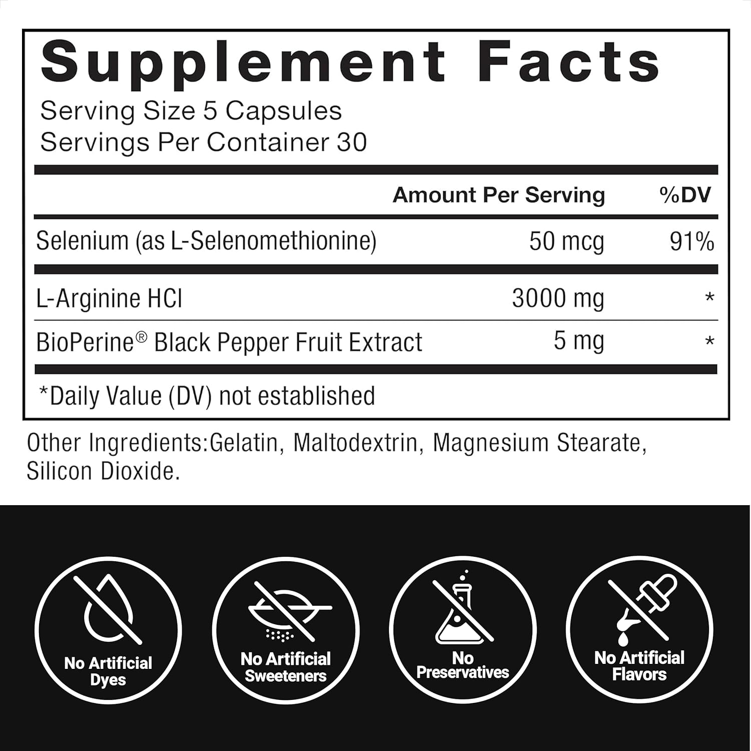 FORCE FACTOR L-Arginine Nitric Oxide Supplement with BioPerine to Help Build Muscle and Support Stronger Blood Flow, Circulation, Nutrient Delivery, and Pumps, L-Arginine 3000mg, 3g, 150 Capsules : Health & Household