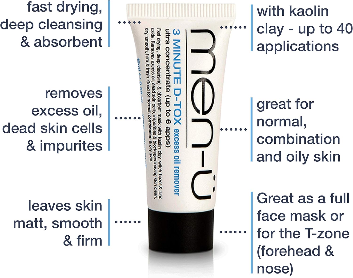 men-ü DETOX EXCESS OIL ESSENTIALS 2 x 15ml mens skincare ultra-concentrate buddy tubes. Combat oily skin with 3 Minute DTOX & Deep Cleanse with Healthy Facial Wash 15ml : Amazon.co.uk: Beauty