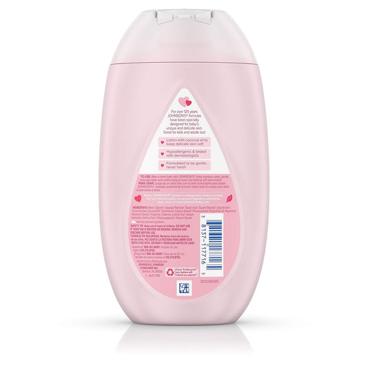 Johnson's Moisturizing Pink Baby Lotion with Coconut Oil, Hypoallergenic, 10.2 fl. oz