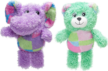Pet Factory Logical Pet Patchwork Squeaky Plush Dog Toy, Randomly Selected - Bear Or Elephant, One Size