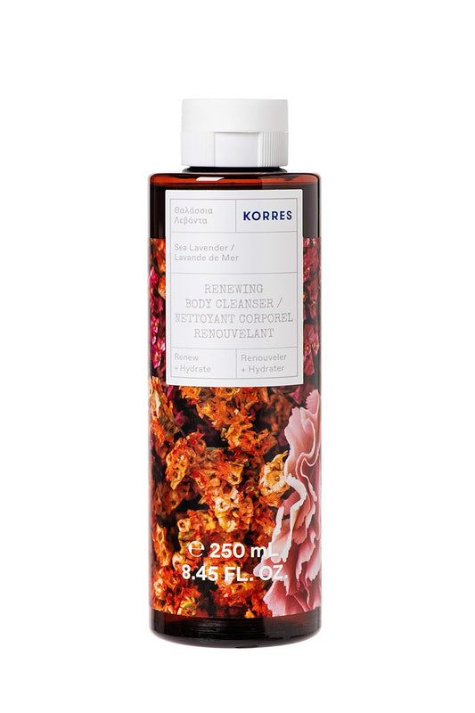Korres Renewing Body Cleanser, Sea Lavender Shower Gel, Gel-To-Foam Cleanser With Aloe Extract, Wheat Proteins, Marshmallow Root, Plant Based Lather For A Soft Finish, For All Skin Types, 8.45 Fl Oz : Beauty & Personal Care