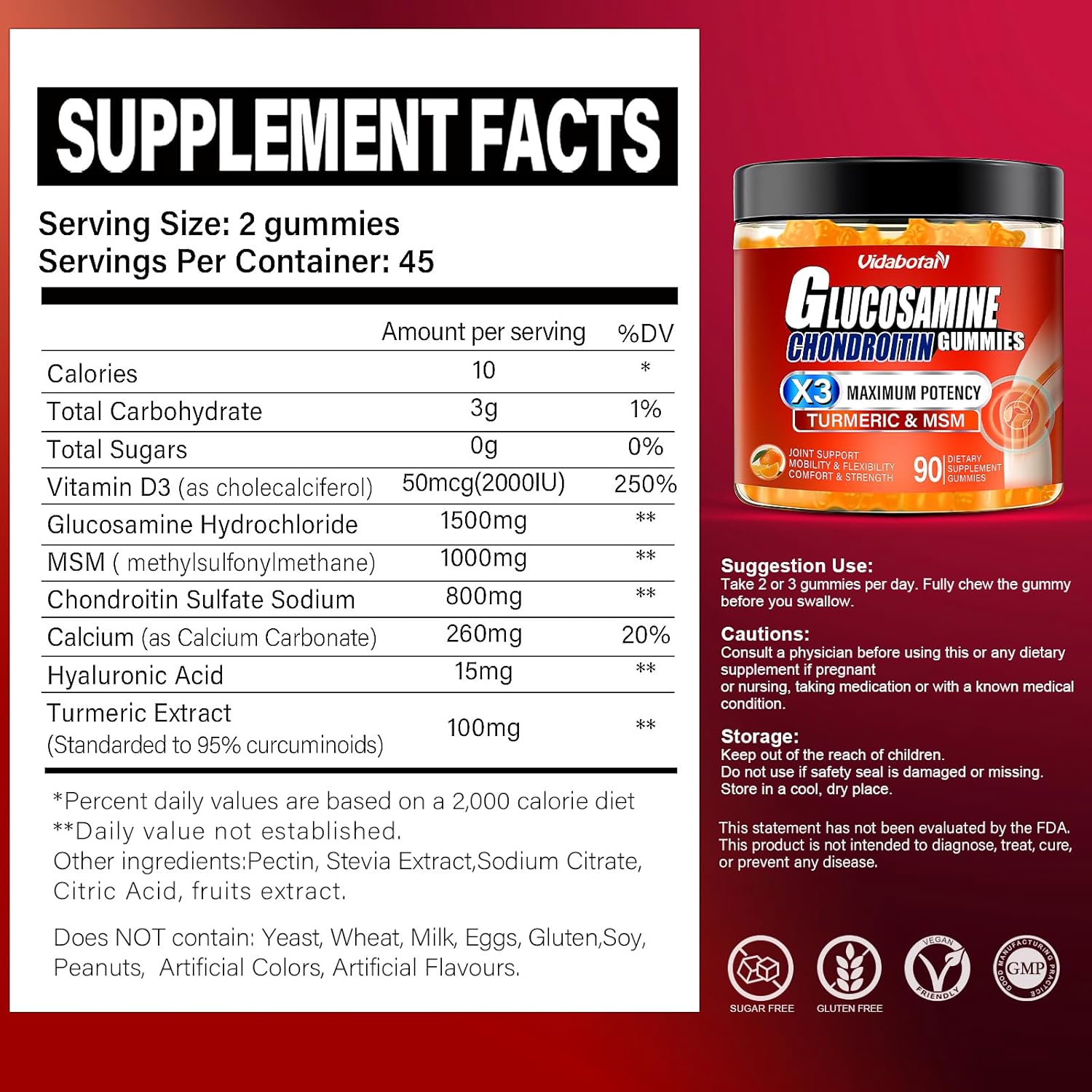 Vitamatic Sugar Free 5-Htp 200Mg Gummies With B6 Per Serving - 60 Pectin Based Gummies