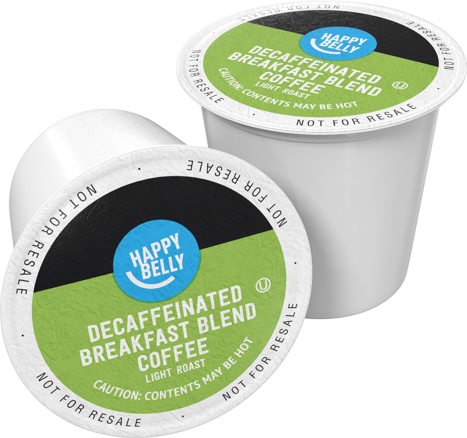 Amazon Brand - Happy Belly Decaf Light Roast Coffee Pods, Breakfast Blend, Compatible With Keurig 2.0 K-Cup Brewers, 100 Count