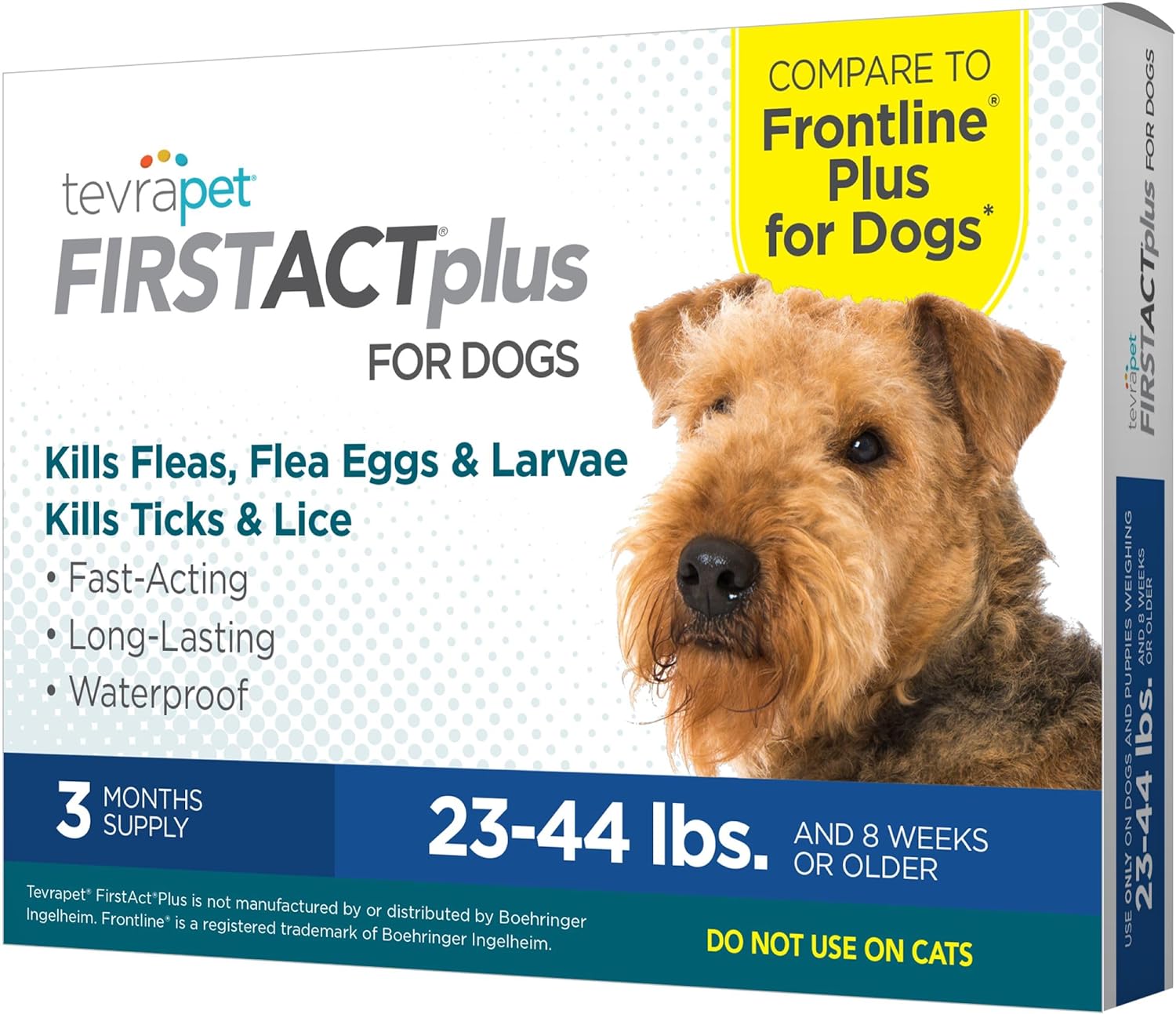 FirstAct Plus Flea Treatment for Dogs, Medium Dogs 23-44 lbs, 3 Doses, Same Active Ingredients as Frontline Plus Flea and Tick Prevention for Dogs