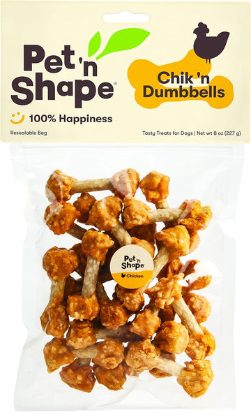Pet 'N Shape Chik 'N Rice Dumbbells - All Natural Dog Treats, Chicken, 8 Oz, 10408