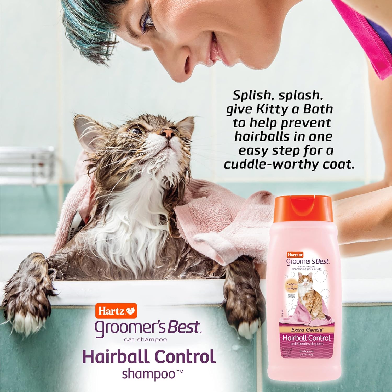 HARTZ Groomer's Best Hairball Control Cat Shampoo : Pet Shampoos : Pet Supplies