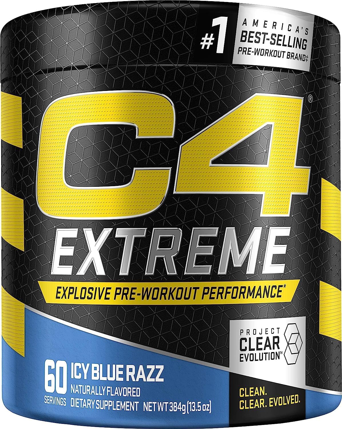 C4 Extreme Pre Workout Powder Icy Blue Razz | Preworkout Energy Supple