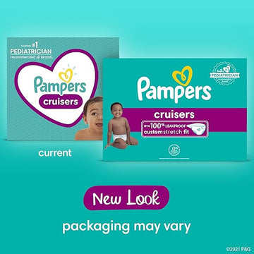 Pampers Cruisers Diapers, Disposable Active Baby Diapers with Custom Stretch