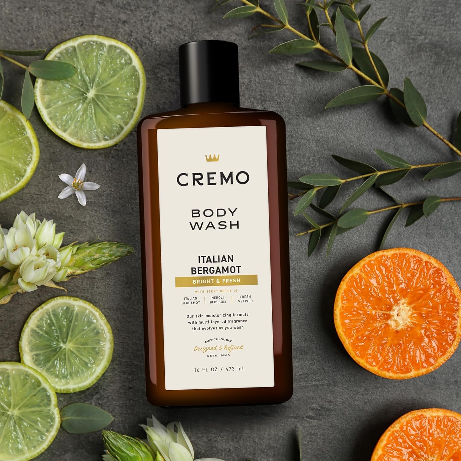 Cremo Rich-Lathering Italian Bergamot Body Wash for Men, Notes of Italian Bergamot, Neroli Blossom, and Fresh Vetiver, 16 Fl Oz : Beauty & Personal Care