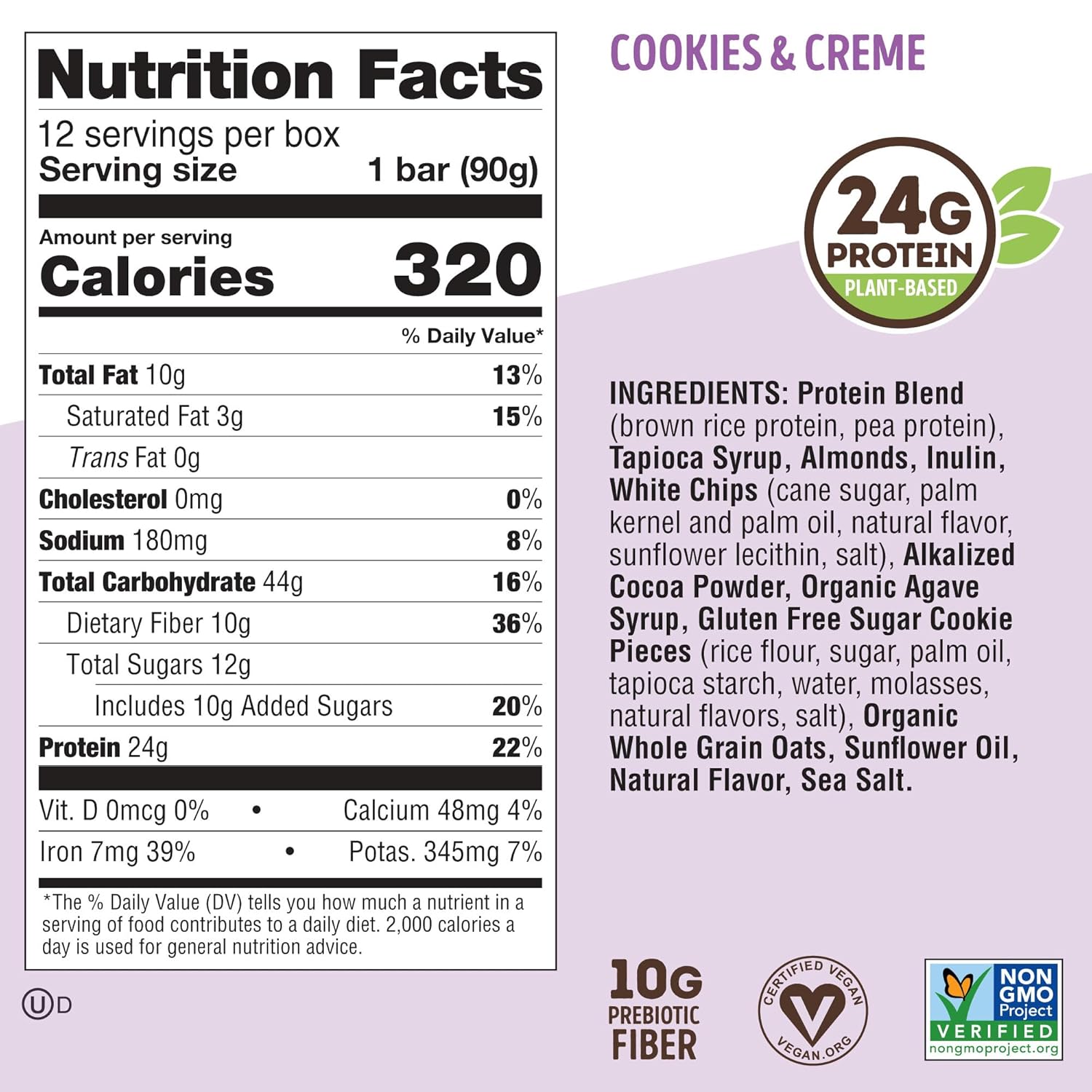 Lenny & Larry'S Cookie-Fied® Big Bar – Chocolate Chip Cookie Dough Vegan Protein Bars 12X90G – Healthy Snacks, 24G Plant Protein & 10G Prebiotic Fiber – Gluten Free Power Bar, Keto Friendly & Vegan