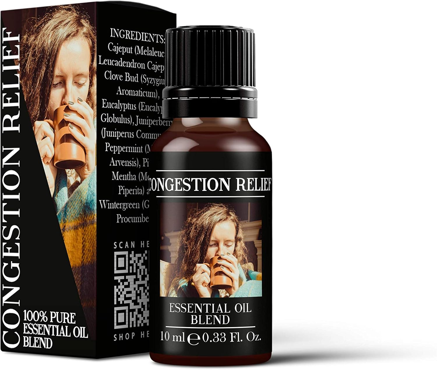 Mystix London | Congestion Relief Pure & Natural Essential Oil Blend 10Ml - For Diffusers, Aromatherapy & Massage Blends | Perfect As A Gift | Vegan, Gmo Free