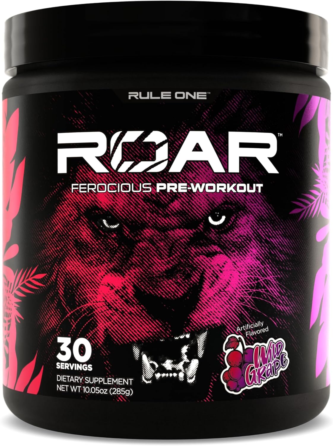 Rule 1 R1 Roar, Wild Grape - 10.05 oz - Pre-Workout Powder - with Crea