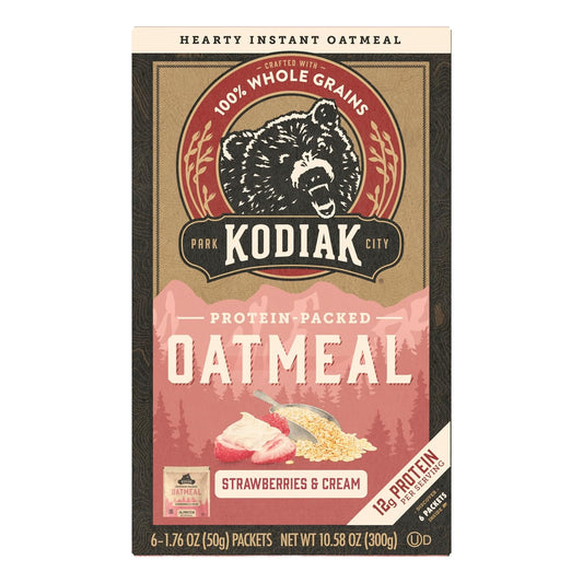 Kodiak Cakes Strawberries & Cream Oatmeal Packets (Pack of 6)