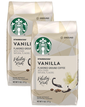 Starbucks Flavored Ground Coffee, Vanilla Flavor, Velvety & Rich, Made Without Artificial Flavors, Flavorlock Packaging, Bag (Pack Of 2 Bags)
