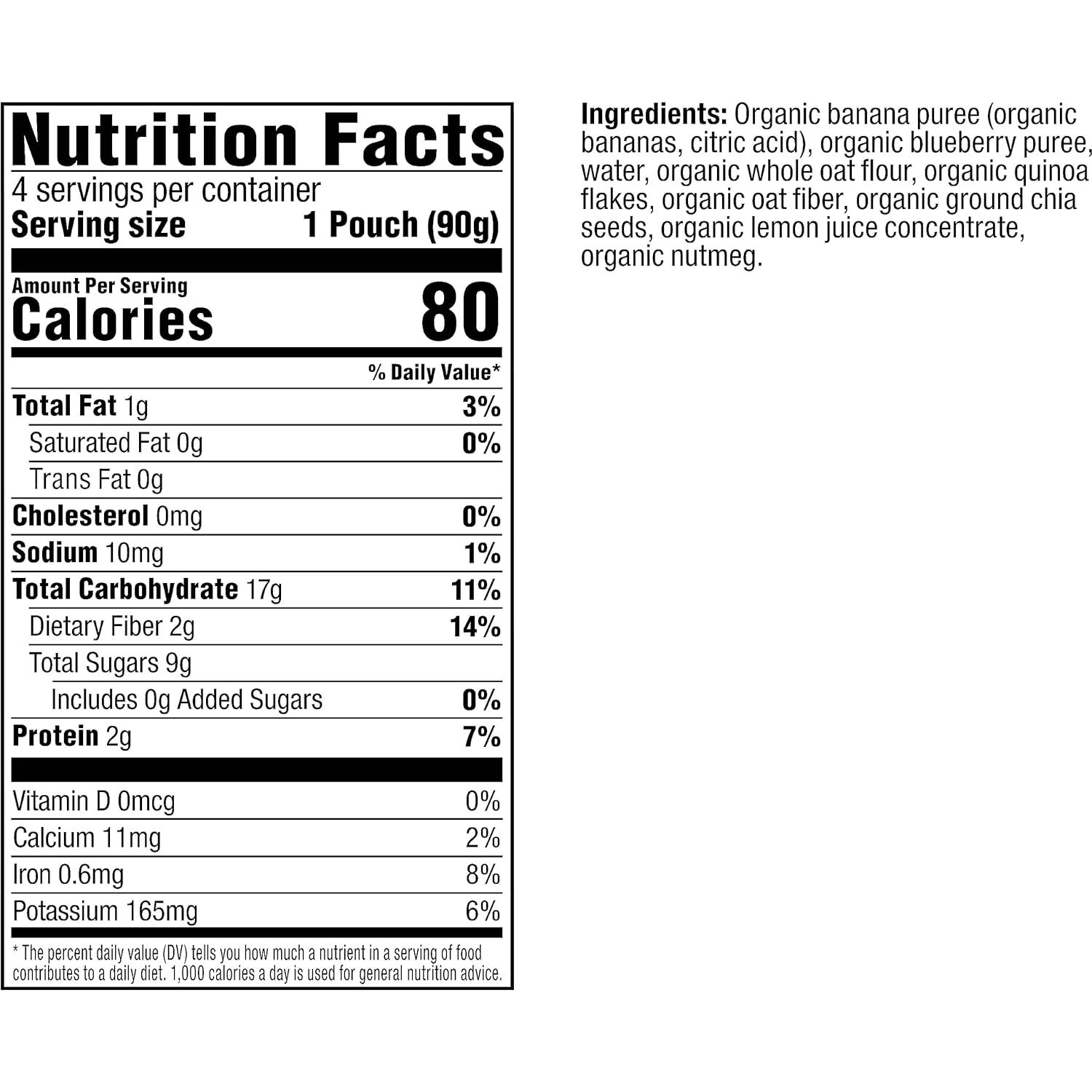 Plum Organics Mighty Morning Organic Toddler Food - Banana, Blueberry, Oat, and Quinoa - 3.17 oz Pouch (Pack of 24) - Organic Fruit and Whole Grain Toddler Food Pouch : Everything Else