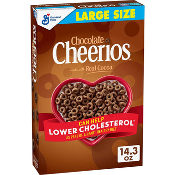 Chocolate Cheerios Cereal, Limited Edition Happy Heart Shapes, Heart Healthy Cereal With Whole Grain Oats, Large Size, 14.3 oz