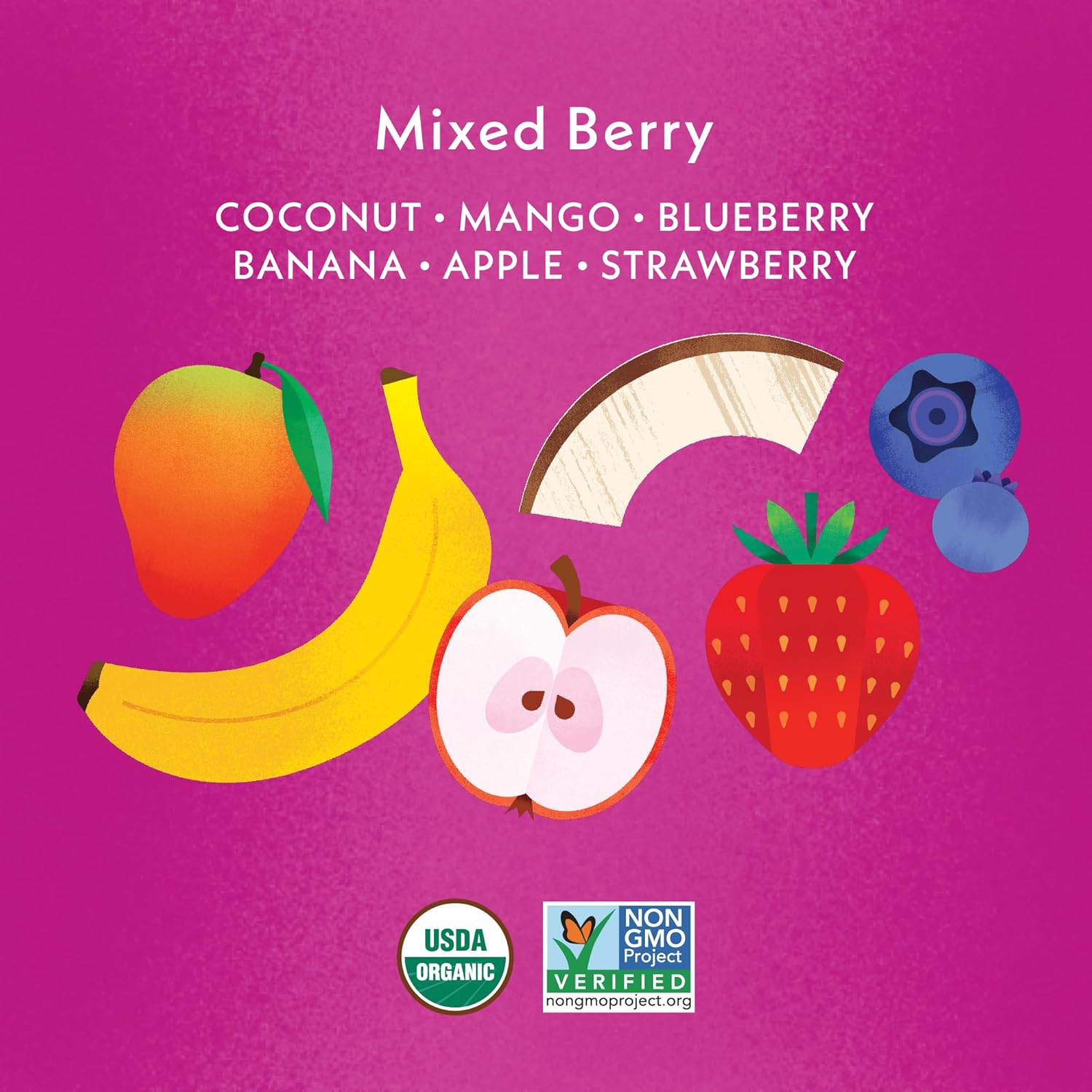 Once Upon A Farm Organic Coconut Melts, Mixed Berry, 8Ct