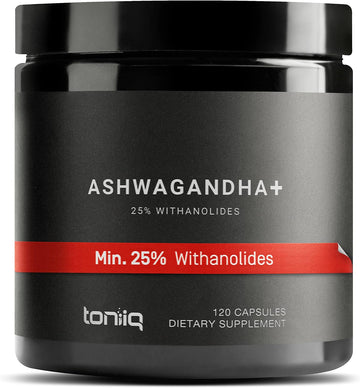 Toniiq 52,000Mg 40X Concentrated Extract - 25% Withanolides - Ultra High Strength Ashwagandha Capsules - Wild Harvested In India - Highly Concentrated And Bioavailable Supplement- 120 Veggie Capsules