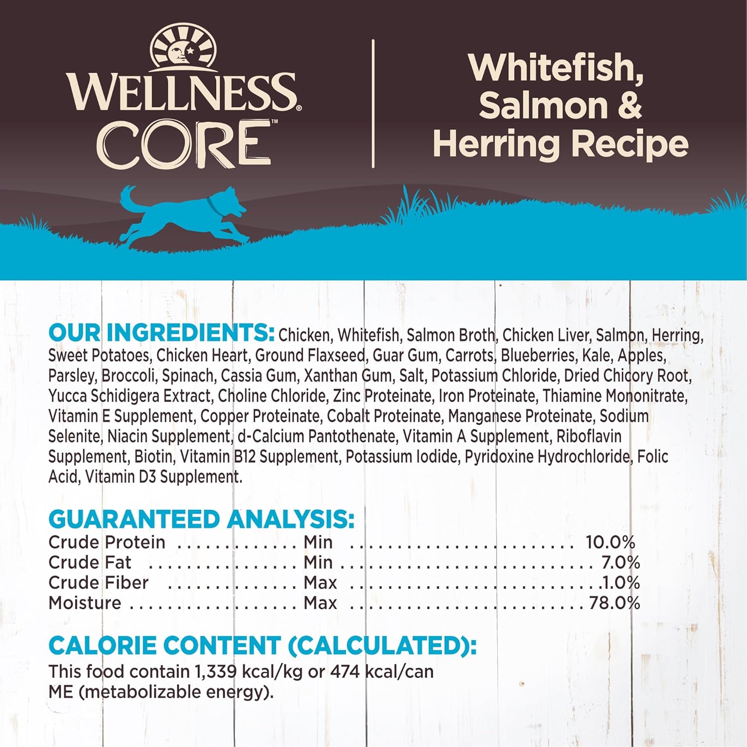 Wellness CORE Natural Wet Grain Free Canned Dog Food, Whitefish, Salmon & Herring, 12.5-Ounce Can (Pack of 12): Canned Wet Pet Food: Pet Supplies: Amazon.com