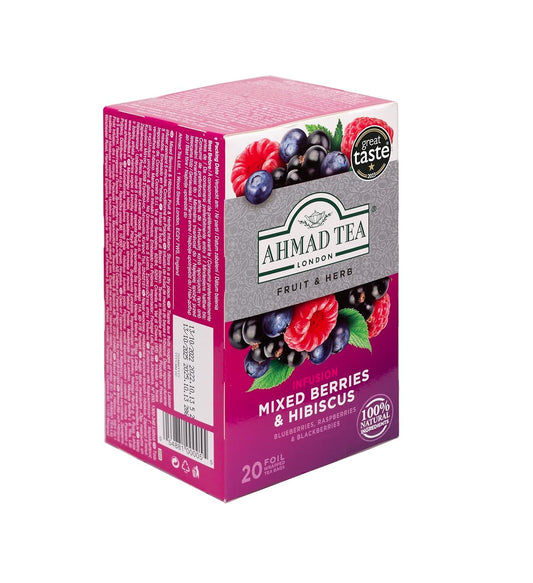 Ahmad Tea, Mixed Berries & Hibiscus, 20 Count (Pack Of 6)