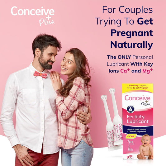 Conceive Plus Fertility Lubricant in Pre-Filled Applicators, Fertility Friendly Lube for Couples Trying to Conceive, One Month Supply with 8 x 4g Applicators