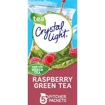 Crystal Light Sugar-Free Raspberry Green Tea Naturally Flavored Powdered Drink Mix 60 Count Pitcher Packets 5 Count (Pack Of 12)