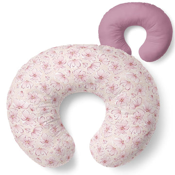 Pobibaby 1-Pack Premium Nursing Pillow Cover - Ultra Soft & Stretchy 96% Cotton, Breastfeeding Pillow Cover For Baby Boys And Girls (Blossom)