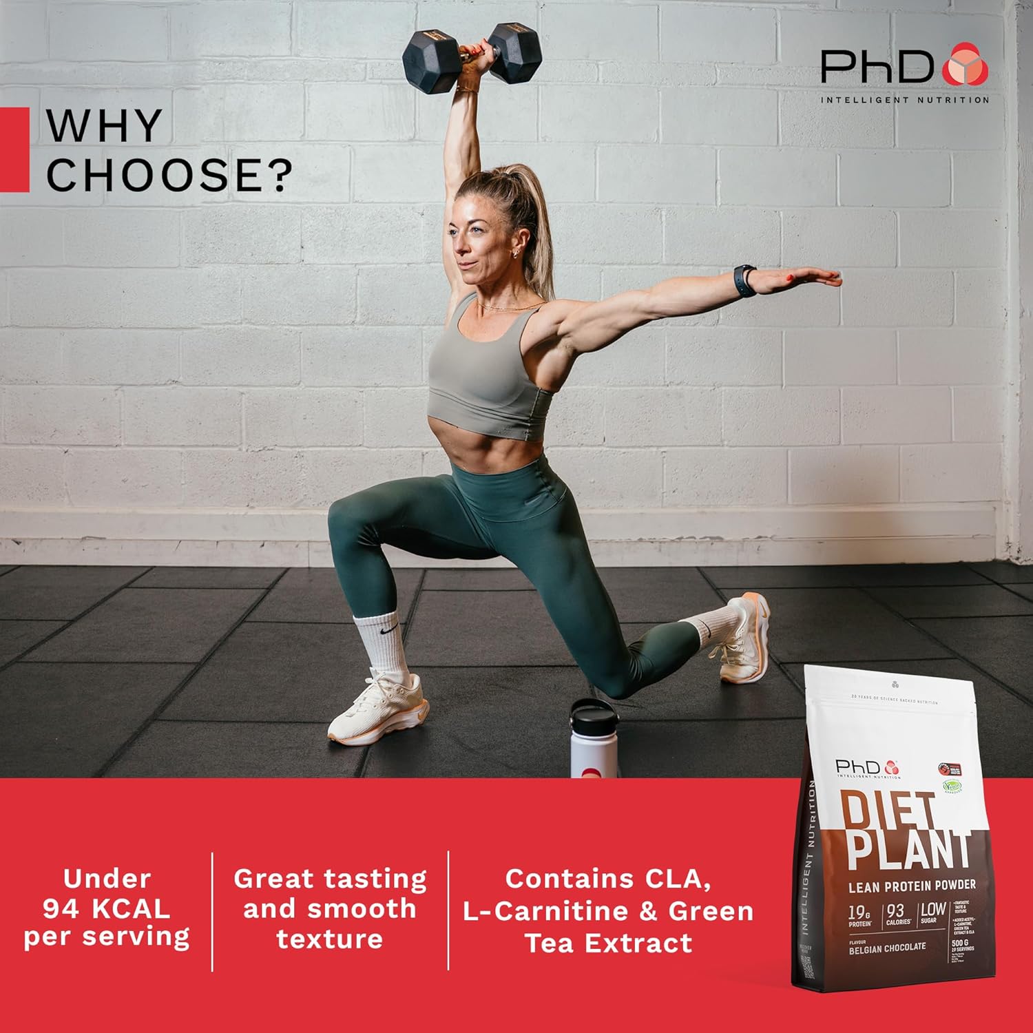 PhD Nutrition Diet Plant, Vegan Protein Powder Plant Based, Belgian Chocolate, High Plant Protein, 20 Servings Per 500g Bag : Amazon.co.uk: Health & Personal Care