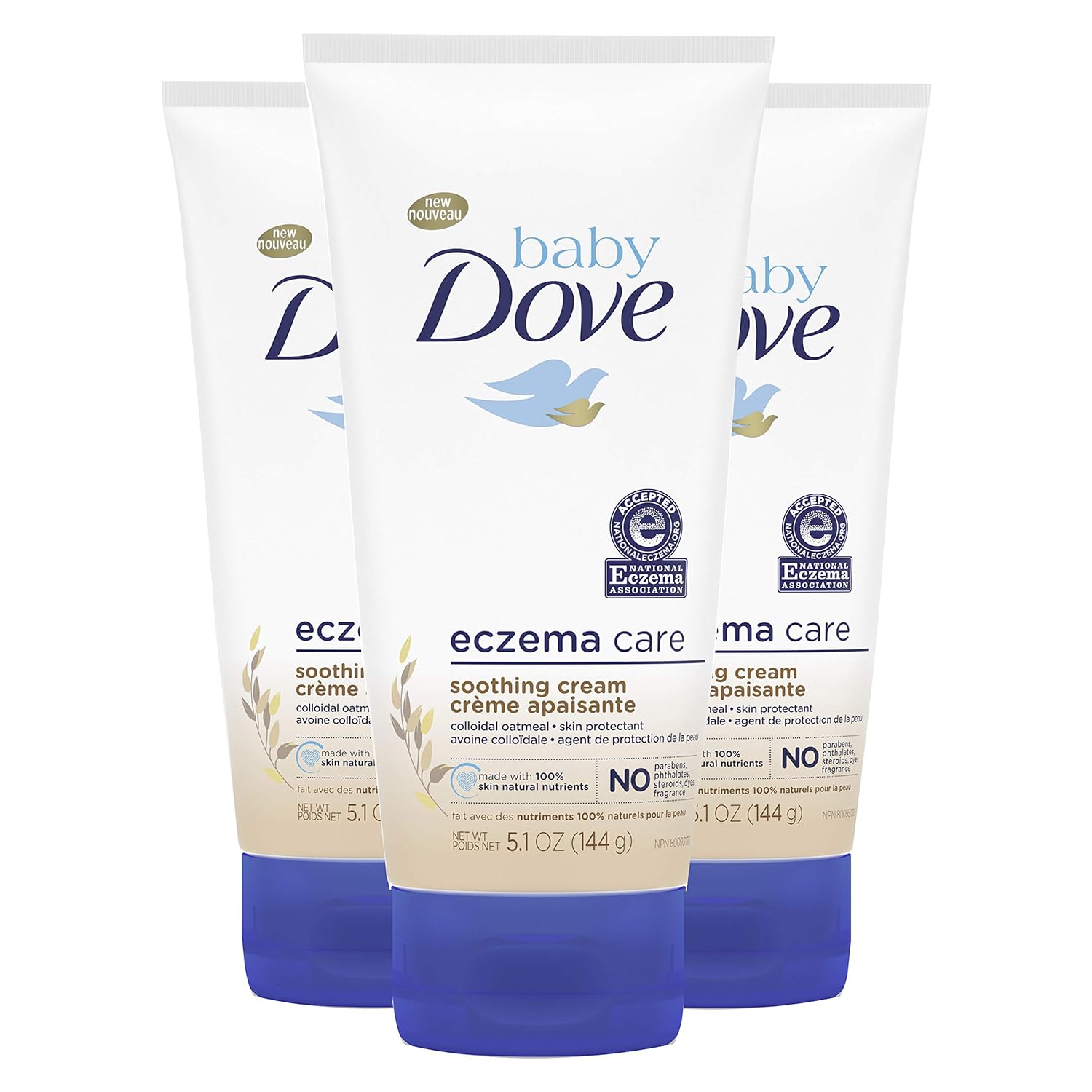 Baby Dove Soothing Cream Lotion To Soothe Delicate Skin Eczema Care No Artificial Perfume or Color, Paraben & Phthalate Free,5.1 Ounce (Pack of 3)