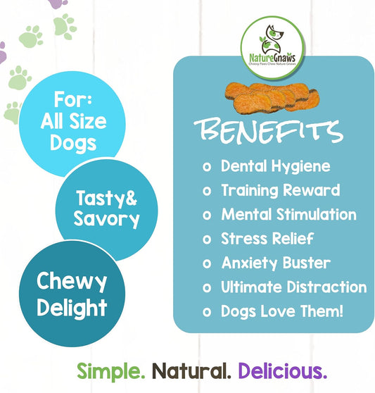 Nature Gnaws Sweet Potato Chips For Dogs - Single Ingredient Natural Dog Chew Treats - 12 Oz