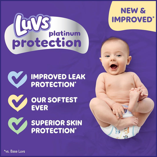 Luvs Size 1 Baby Diapers, Platinum Protection Bluey Diapers For Day & Night, Size 1, 294 Count (Packaging May Vary)