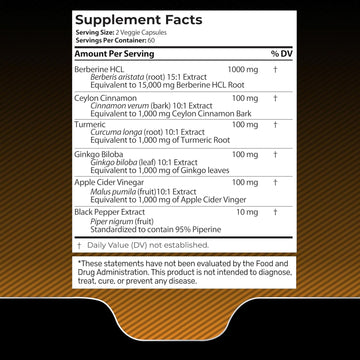 Berberine Supplement 15,000Mg - Berberine With Ceylon Cinnamon, Overall Wellness Support Capsules - 120 Capsules