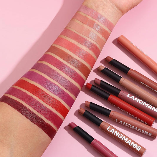 Jolilab 3Pcs Velvet Matte Lipstick Nude Matte Soft Dark Color Stick High Pigmented Long-Lasting Waterproof Lip Stick Lip Balm Beauty Cosmetics Gift For Girls And Women(07#+08#+09