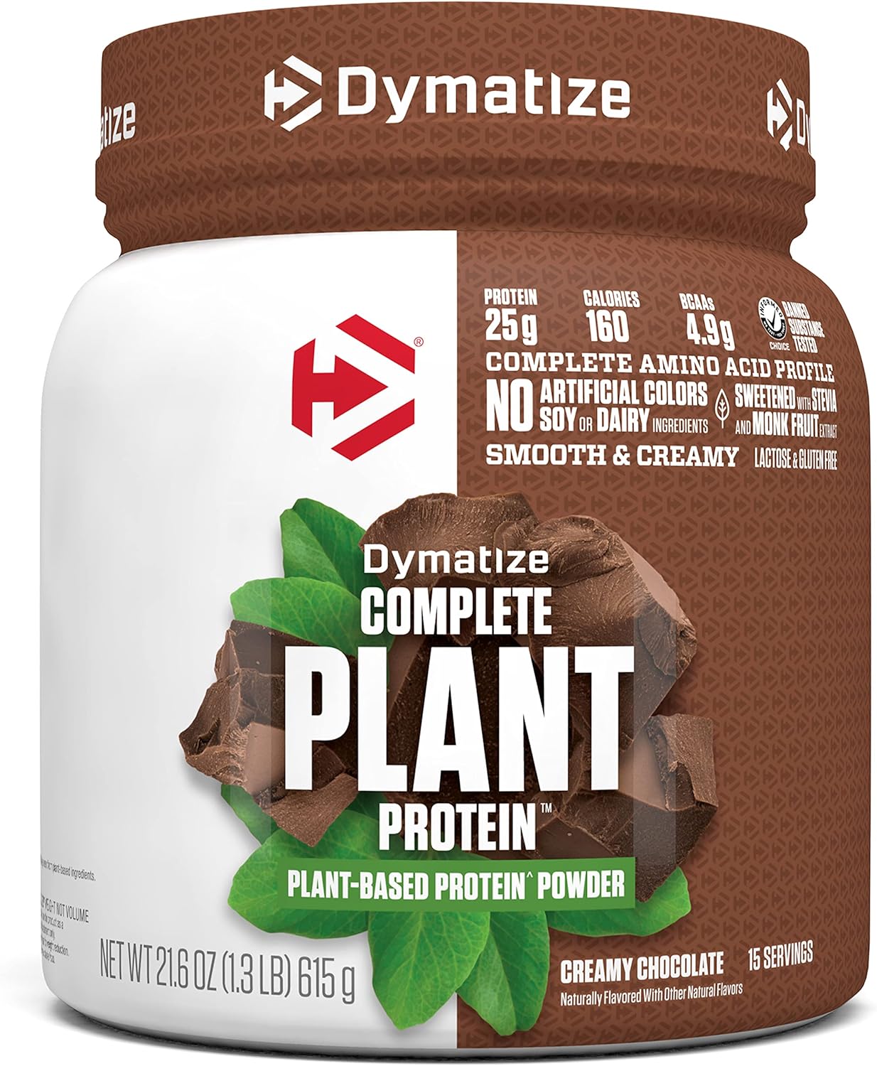 Dymatize Vegan Plant Protein, Creamy Chocolate, 25g Protein, 4.8g BCAA