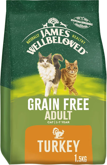 James Wellbeloved Adult Grain-Free Turkey 1.5 Kg Bag, Hypoallergenic Dry Cat Food03Jw33