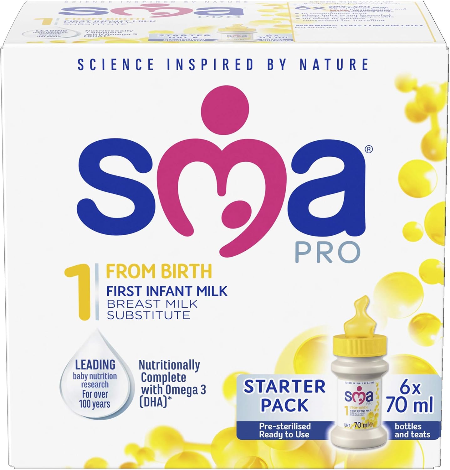 Sma Pro First Infant Milk, From Birth, Starter Pack, 70Ml (Pack Of 6)