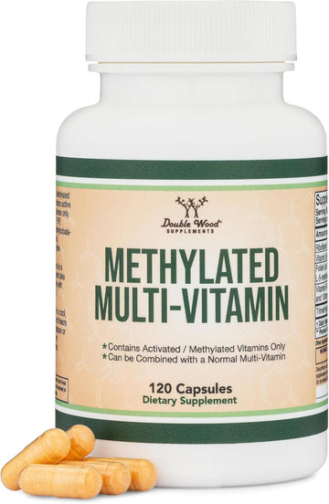 Methylated Multivitamin (Methylated And Activated Vitamins Only - B Complex With Trimethylglycine (Tmg) And Methylfolate)(Non-Gmo, Gluten Free Mthfr Supplement) 120 Capsules By Double Wood