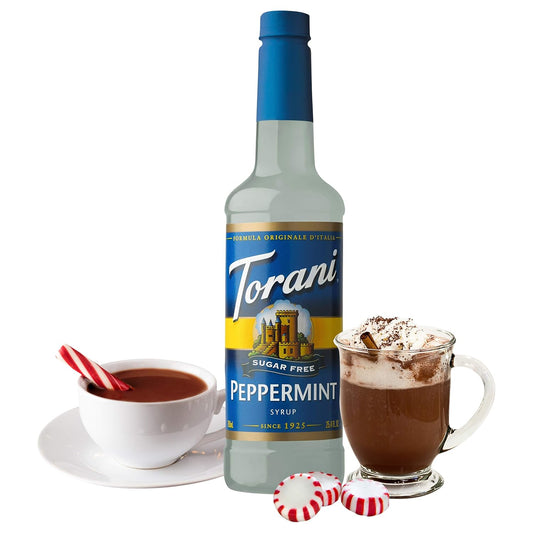 Torani Sugar Free Syrup, Peppermint, 25.4 Ounces (Pack Of 4)