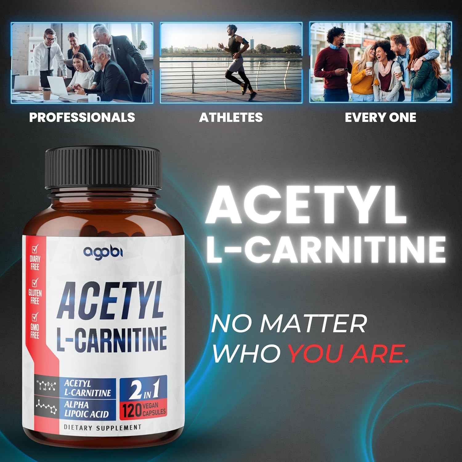 Acetyl L-Carnitine & Alpha Lipoic Acid Complex 1500Mg - Supplement For Brain Health, Memory, Focus & Mood Support - 120 Vegan Capsules For 2 Month Supply - Gluten-Free, Non-Gmo : Health & Household
