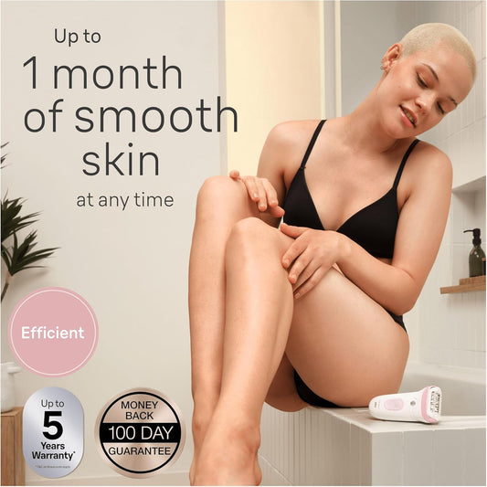 Braun Silk-Épil 7 Epilator With Wide Head For Easy Hair Removal, Braun Epilator For Women, Wet & Dry, Lasting Smooth Skin, Bikini Trimmer Women, 7-210, White/Flamingo