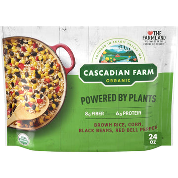 Cascadian Farm Organic Powered By Plants Frozen Vegetables – Brown Rice, Corn, Black Beans and Red Bell Pepper, 24 oz