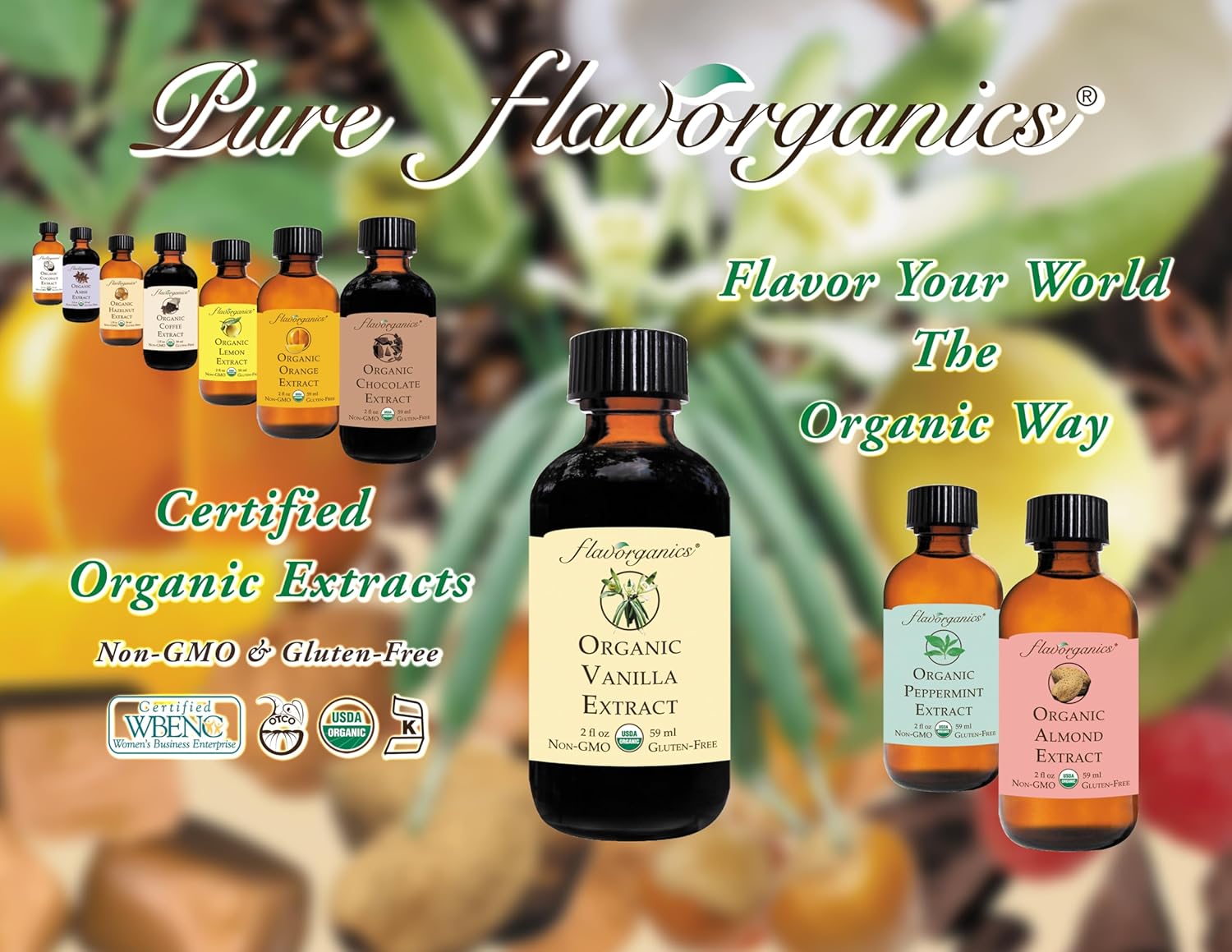 Flavorganics Organic Almond Extract, 2 Ounces Glass Bottle : Grocery & Gourmet Food