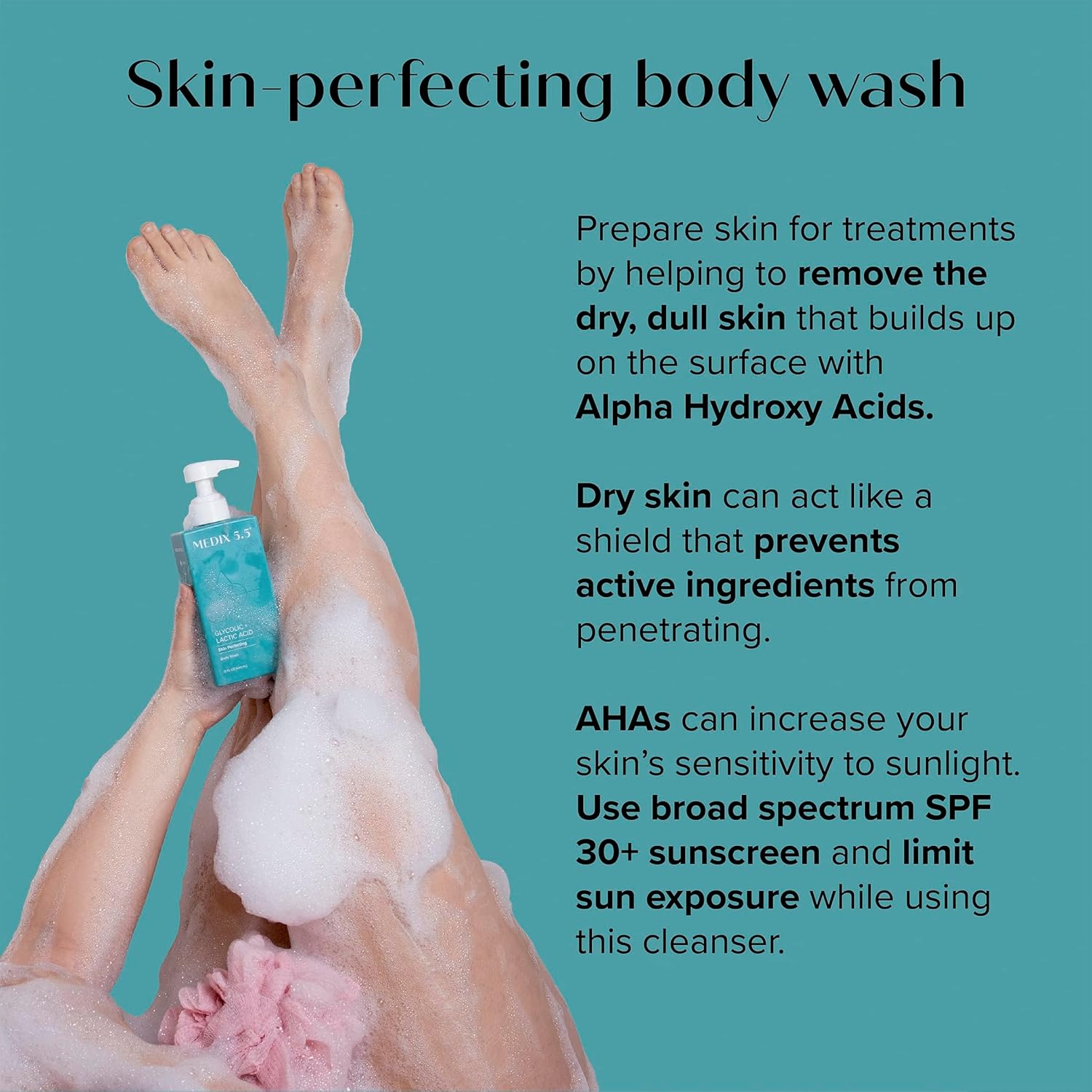 Medix 5.5 Glycolic Acid Exfoliating Face & Body Wash Cleanser + Argan Oil Moisturizing Body Cream Lotion 2Pc Skin Care Set | Alpha Hydroxy Acid & Lactic Acid Foaming Face Wash, 2Pc Set : Beauty & Personal Care
