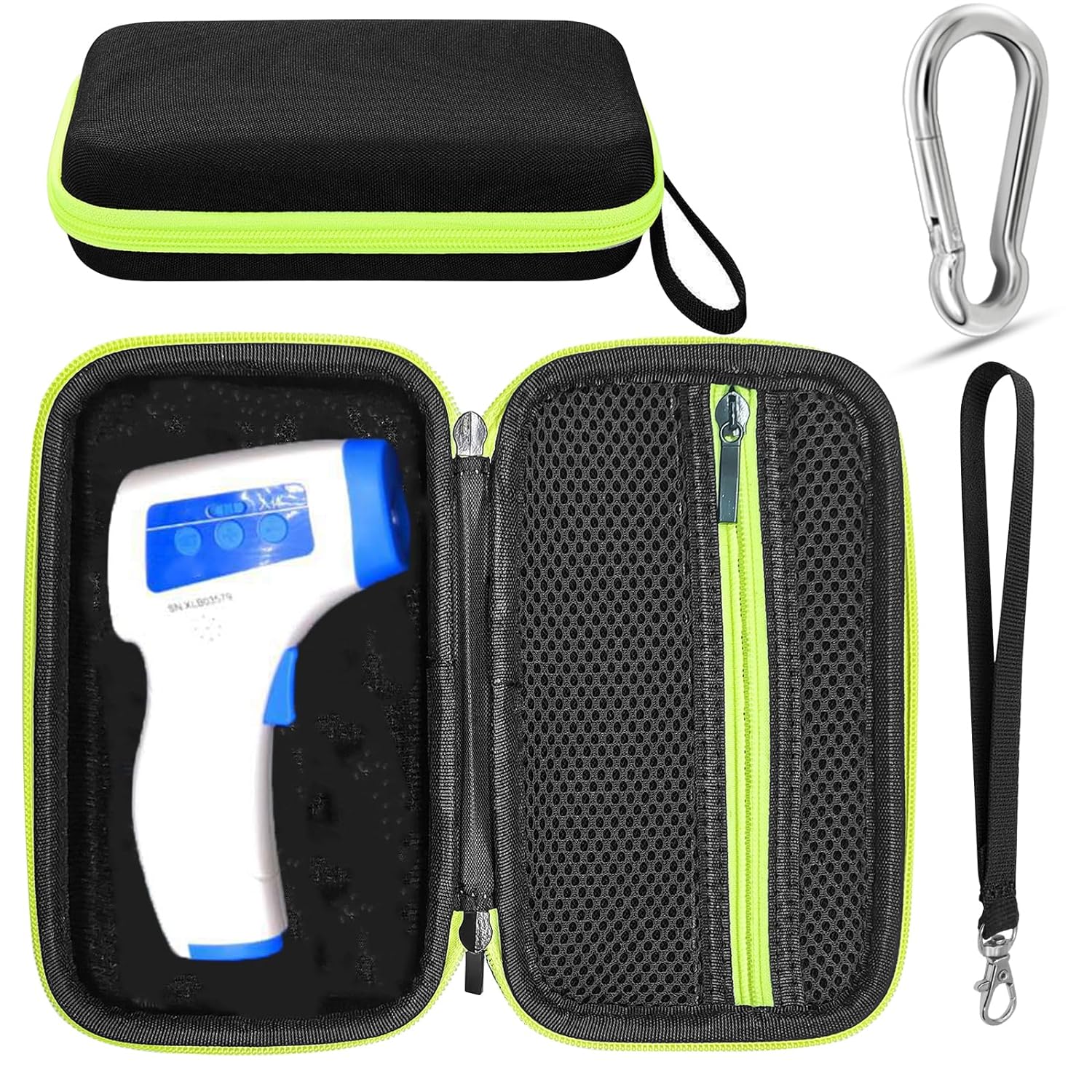 ZLiT Case for Forehead Thermometer,EVA Shockproof Waterproof Storage Bag Carrying Case for Digital Forehead Thermometer(Green)