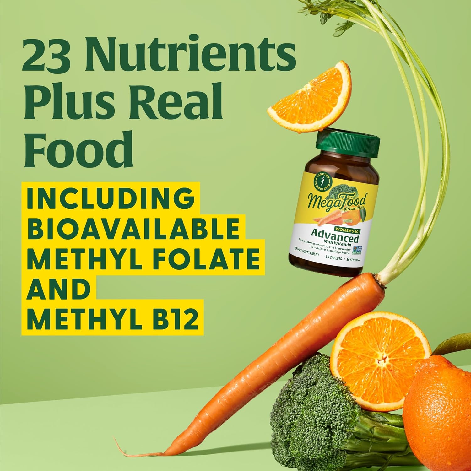 Megafood Women'S 40+ Advanced Multivitamin For Women - Dr Formulated - Vitamin B, Vitamin D3, Vitamin K2 & Choline - Energy Metabolism, Brain Health & Bone Health - Vegetarian - 120 Tabs (60 Servings) : Health & Household