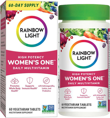 Rainbow Light Womens One High-Potency Daily Multivitamin, Womens Multivitamin Provides High-Potency Immune Support, With Vitamin C, Biotin And Ashwagandha, Vegetarian, 60 Count