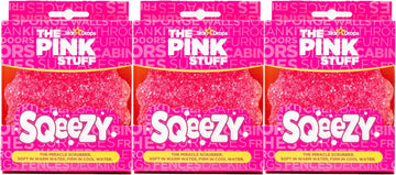 Stardrops – The Pink Stuff – Sqeezy Miracle Scrubber Sponge, Scratch Free Solution For Ultimate Home Cleaning - Perfect For Kitchens, Bathrooms, And Outdoor Use, 3-Pack