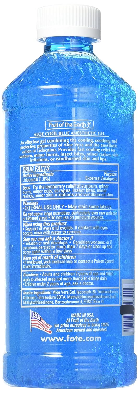 Aloe Vera Cool Blue Gel With 1% Lidocaine, 20 Oz. (3 Pack Value Bundle) : Body Scrubs And Treatments : Beauty & Personal Care