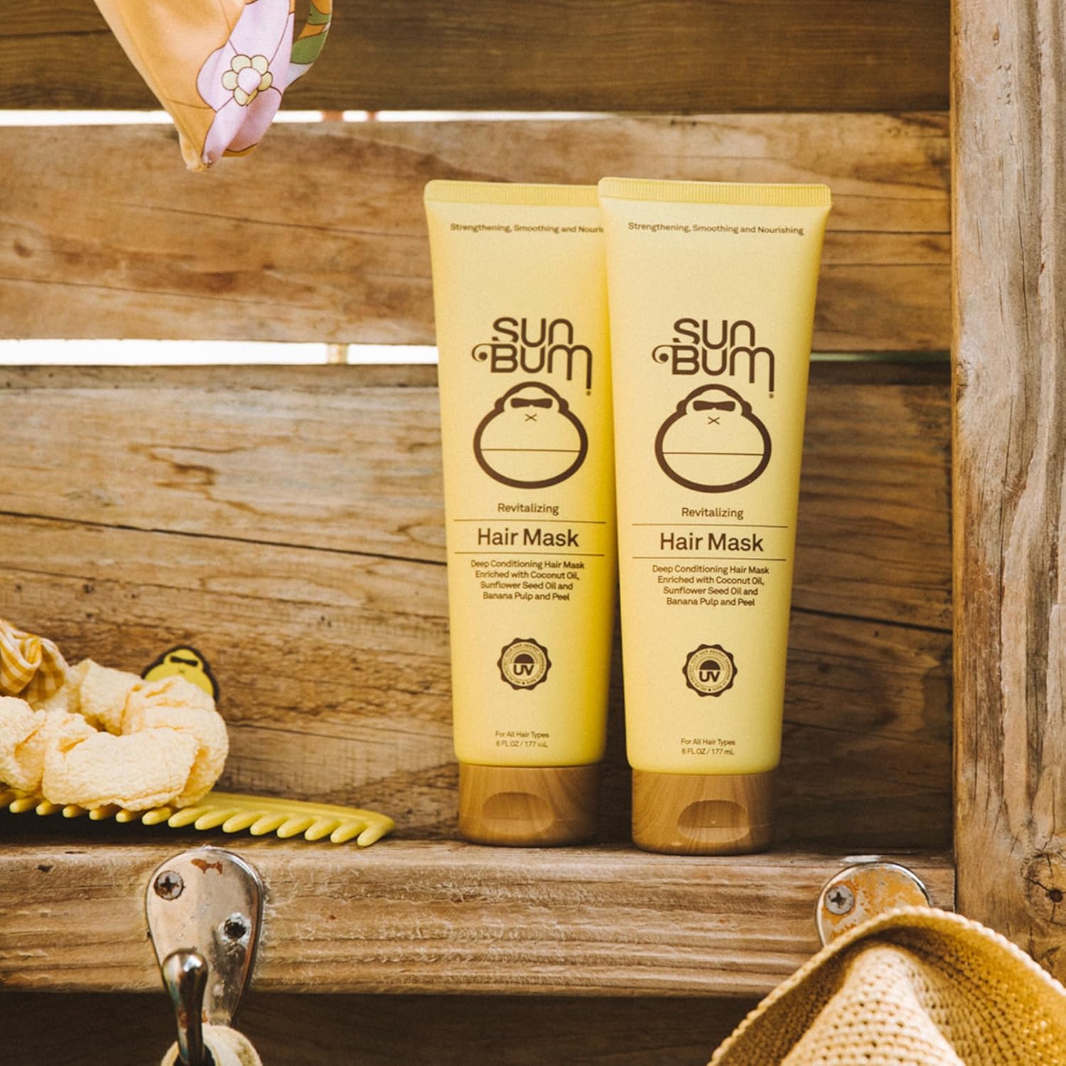 Sun Bum Revitalizing Deep Conditioning Hair Mask - Moisturizing And Restoring Treatment For Damaged Hair - Strengthening - Smoothing And Nourishing Formula - Vegan And Cruelty Free - 6 Oz : Beauty & Personal Care